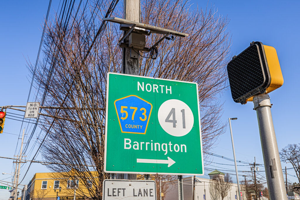 A local sign on the streets of Barrington, NJ where Tina's Clean Team offers home cleaning services