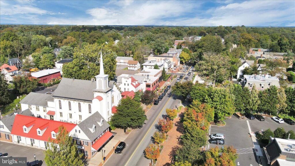 Overview shot of the town of Moorestown, NJ