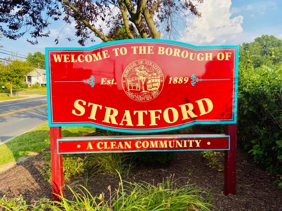 Welcome to Startford, NJ Sign in the lovely town in New Jersey where Tina's Clean Team offers house cleaning services